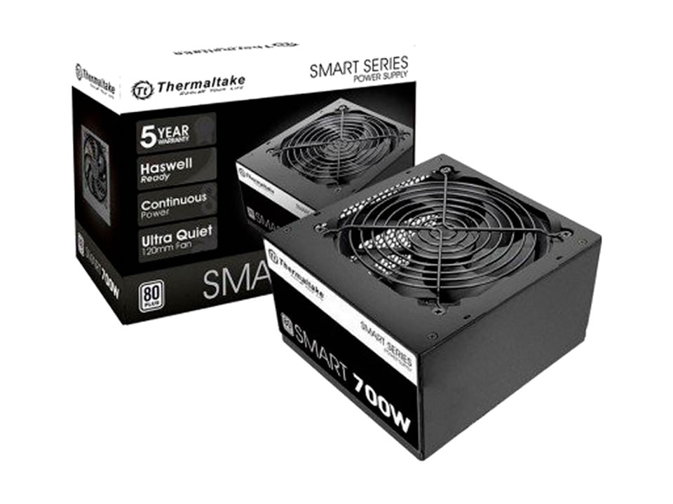 Fonte ATX THERMALTAKE Smart 700W [PS-SPD-0700NPCWBZ-W] PFC Ativo / 80 Plus c/ Cabo de Força