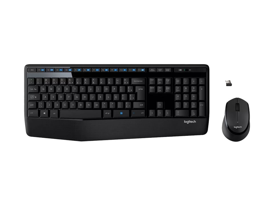 Kit Teclado + Mouse Sem Fio USB LOGITECH MK345 Comfort Preto