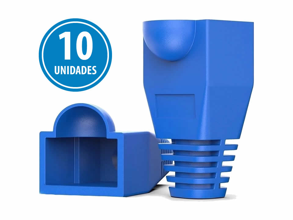 Capa Protetora p/ Plug RJ45 STORM TECH [CPMD0001] Azul - Pacote c/ 10 Unidades