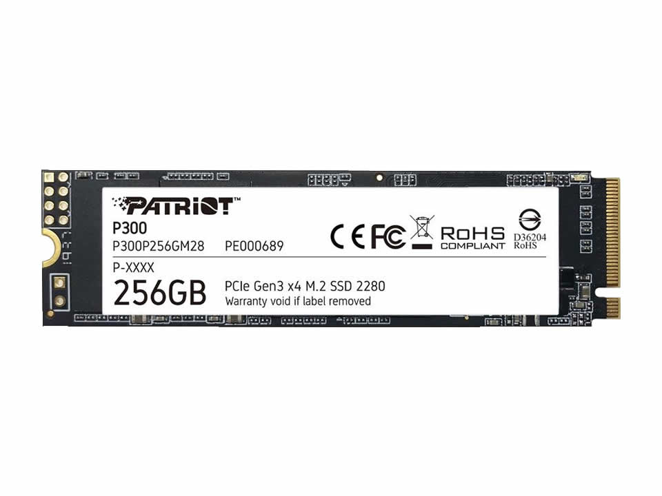 SSD PATRIOT P300 256GB [P300P256GM28] M.2 2280 NVMe PCIe x4 Gen3 (L=1700MB/s / E=1100MB/s)