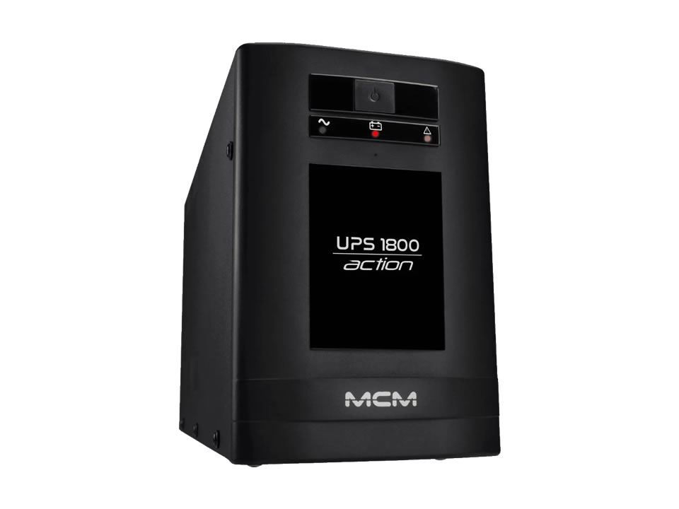 No-Break MCM UPS1800 Action 3.1 1800VA (1170W) Preto (E:Bi-Aut / S:115V / T:6 / Ent.Bat.Ext.)