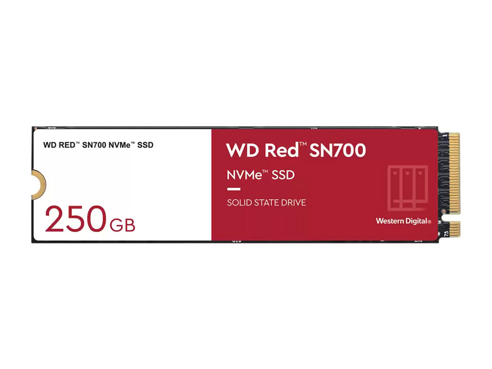 SSD WD RED SN700 250GB [WDS250G1R0C] M.2 2280 NVMe PCIe x4 Gen3 (L=3100MB/s / E=1600MB/s) (NAS/24x7)