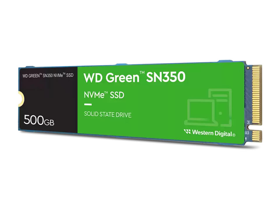 SSD WD GREEN SN350 500GB [WDS500G2G0C] M.2 2280 NVMe PCIe x4 Gen3 (L=2400MB/s / E=1500MB/s)