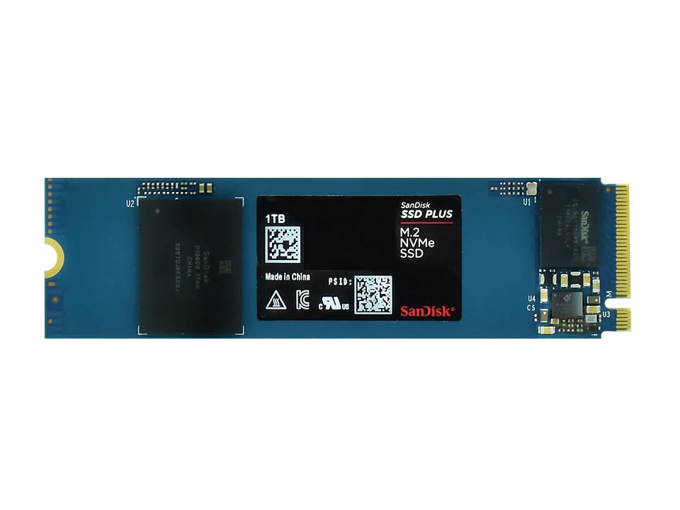 SSD SANDISK Plus 1TB [SDSSDA3N-1T00-G26] M.2 2280 NVMe PCIe x4 Gen3 (L=3200MB/s / E=2500MB/s)