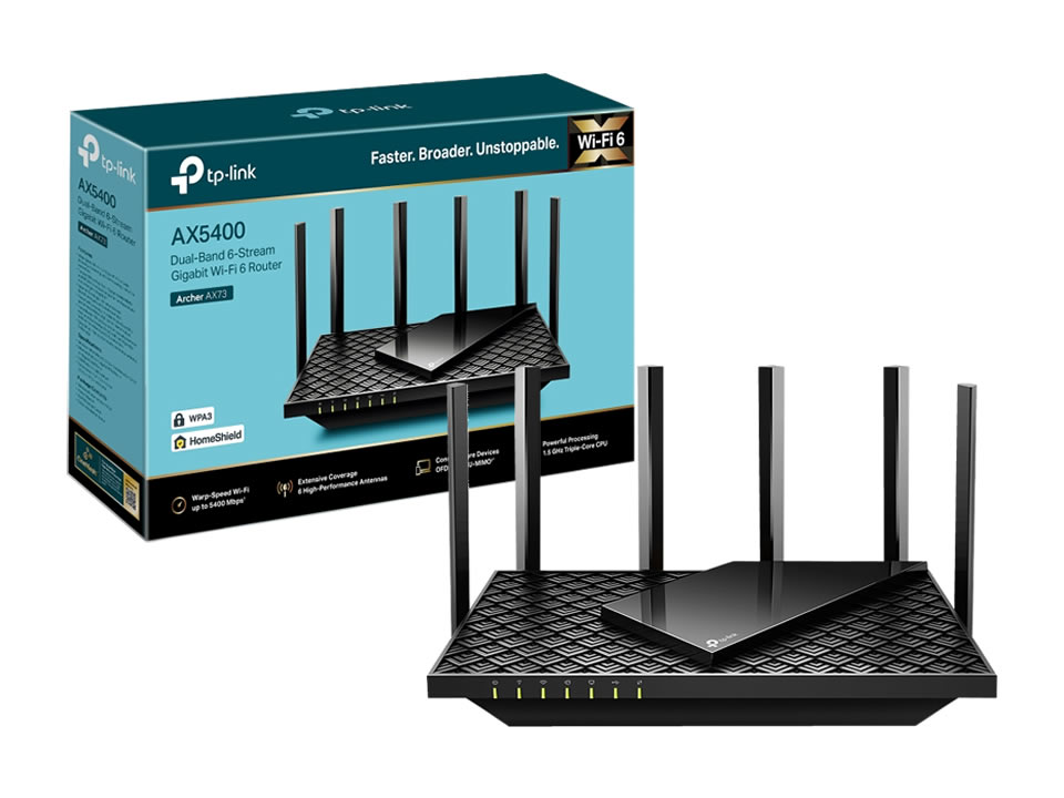 Wireless Router Gigabit Dual-Band TP-LINK Archer AX73 Ver. 2.0 c/ 6 Antenas (1WAN/4LAN)
