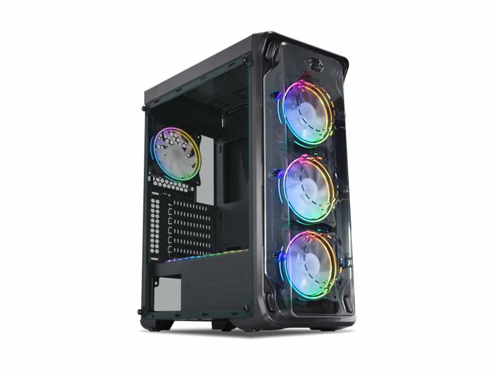 Gabinete ATX GAMING MASTER Dark Trooper [CGA1B1] - SEM FONTE (2U2/1U3/HDA/TA/FI/3F)