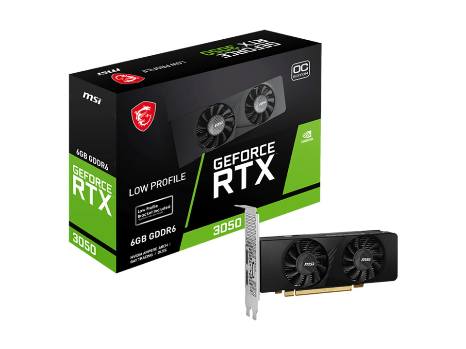 VGA PCI-e GeForce RTX3050 MSI LP OC 6GB DDR6 96 bits [912-V812-023] (2xHDMI/DP) (LP)