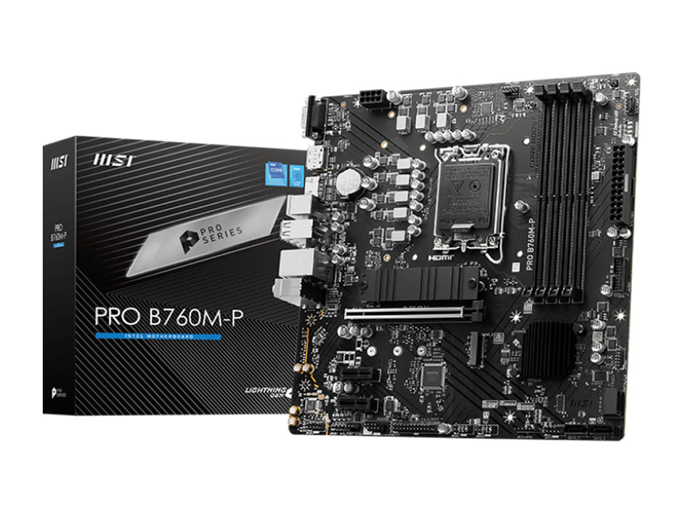 MB MSI PRO B760M-P p/ Intel LGA1700 4xDDR5/1xPCI-e/4xSATA/2xM.2