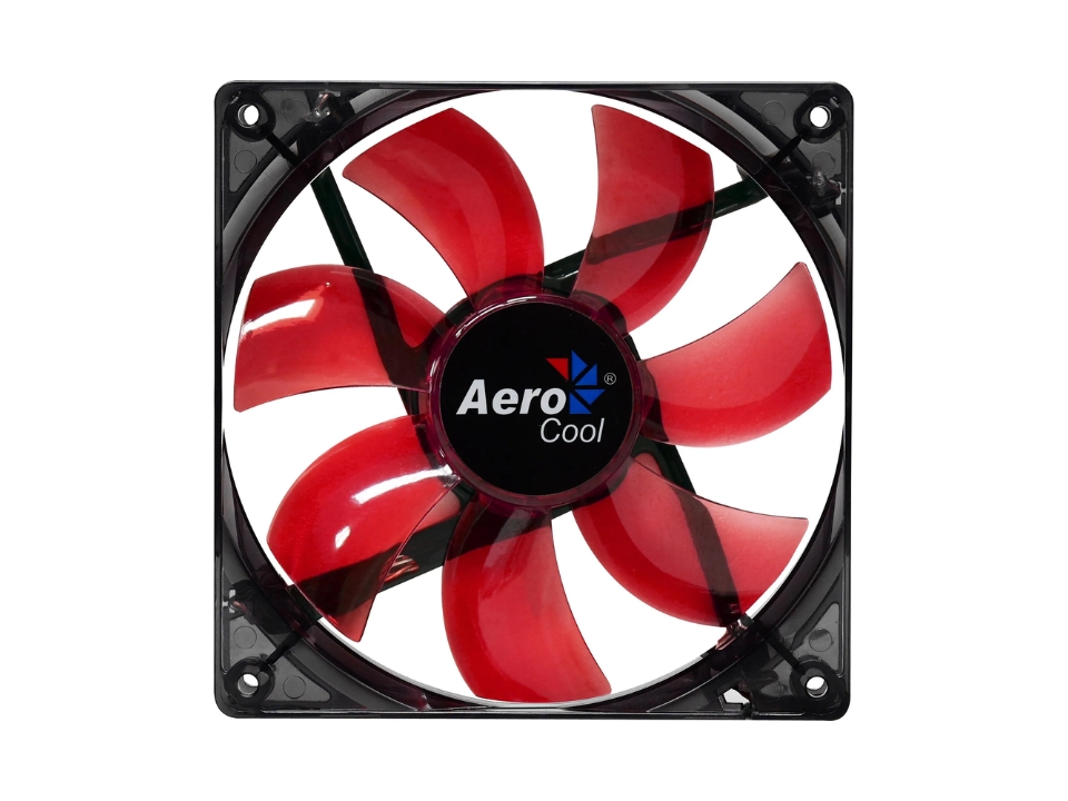 Fan/Exaustor p/ Gabinete 12 x 12 cm AEROCOOL Lightning Red (Conector p/ MB e Fonte)