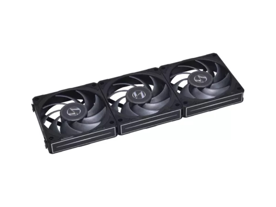 Kit 3 Fans/Exaustores p/ Gabinete 12 x 12 cm LIAN LI Uni Fan P28 Black [UF-P28120-3B]