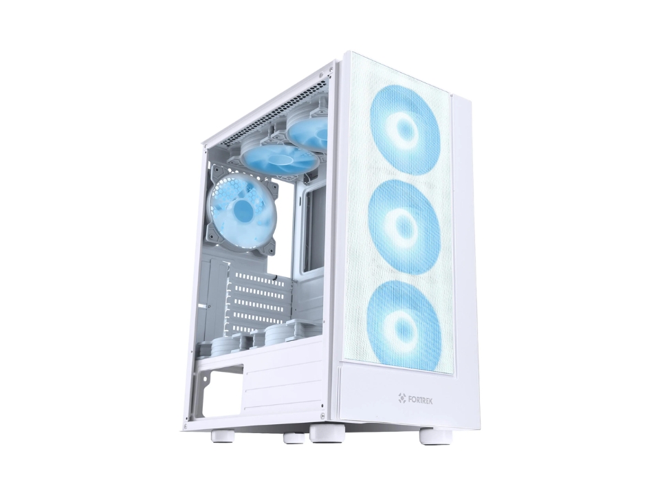 Gabinete ATX FORTREK Cruiser White ARGB [80257] - SEM FONTE (2U2/1U3/HDA/TA/FI/3F)