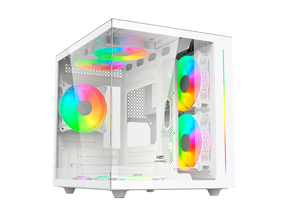 Gabinete Micro ATX C3TECH MT-G810WH Branco - SEM FONTE (1U2/1U3/HDAP3/VT/FL/0F)
