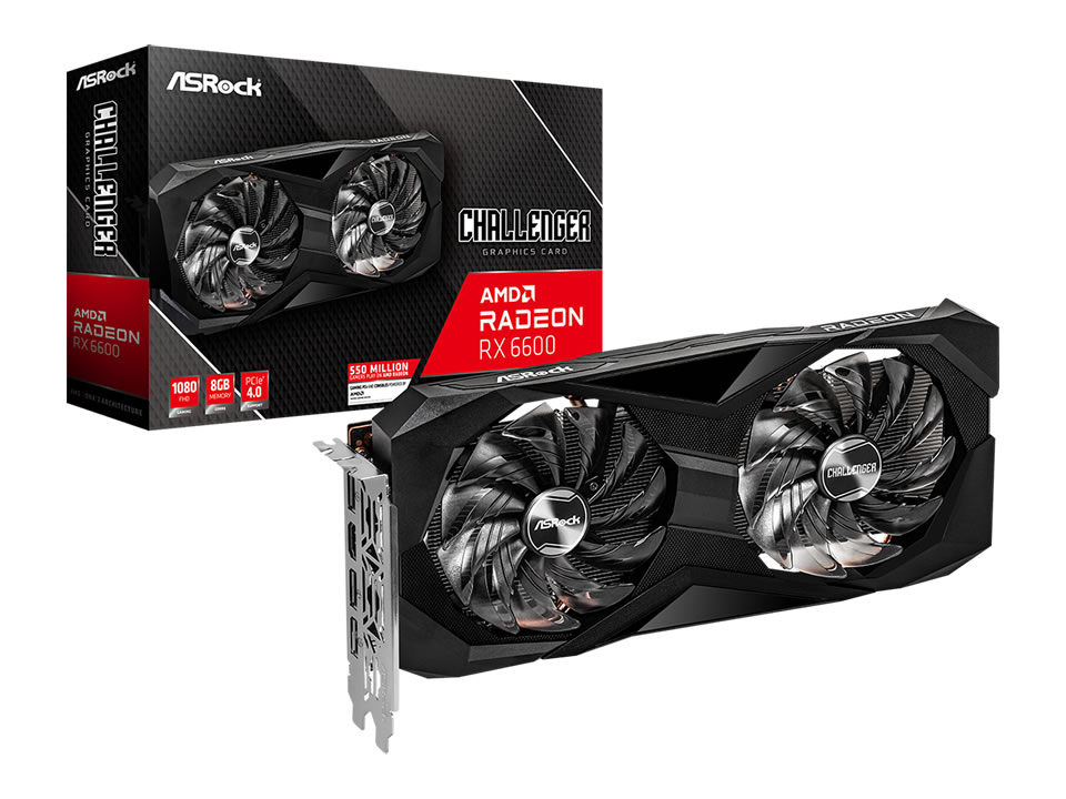 VGA PCI-e AMD Radeon RX6600 ASROCK Challenger D 8GB DDR6 128 bits [RX6600 CLD 8G] (HDMI/3xDP)