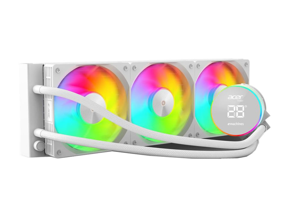 Water Cooler p/ Intel/AMD ACER eMachines RGB 360mm White [AC360YN] (300W TDP) (115X/1200/1366/1700/20XX/AM4/AM5)