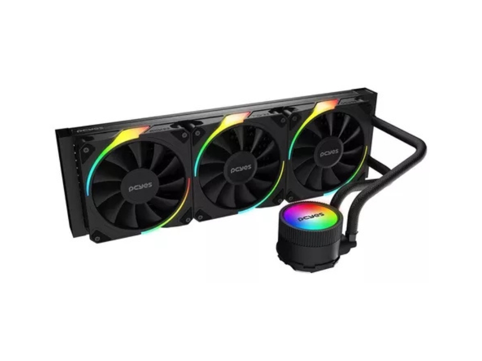 Water Cooler p/ Intel/AMD PCYES Sangue Frio III Black Vulcan ARGB 360mm [ARGBSF3360BR] (350W TDP) (115X/1200/1700/20XX/AM4/AM5/TR4)