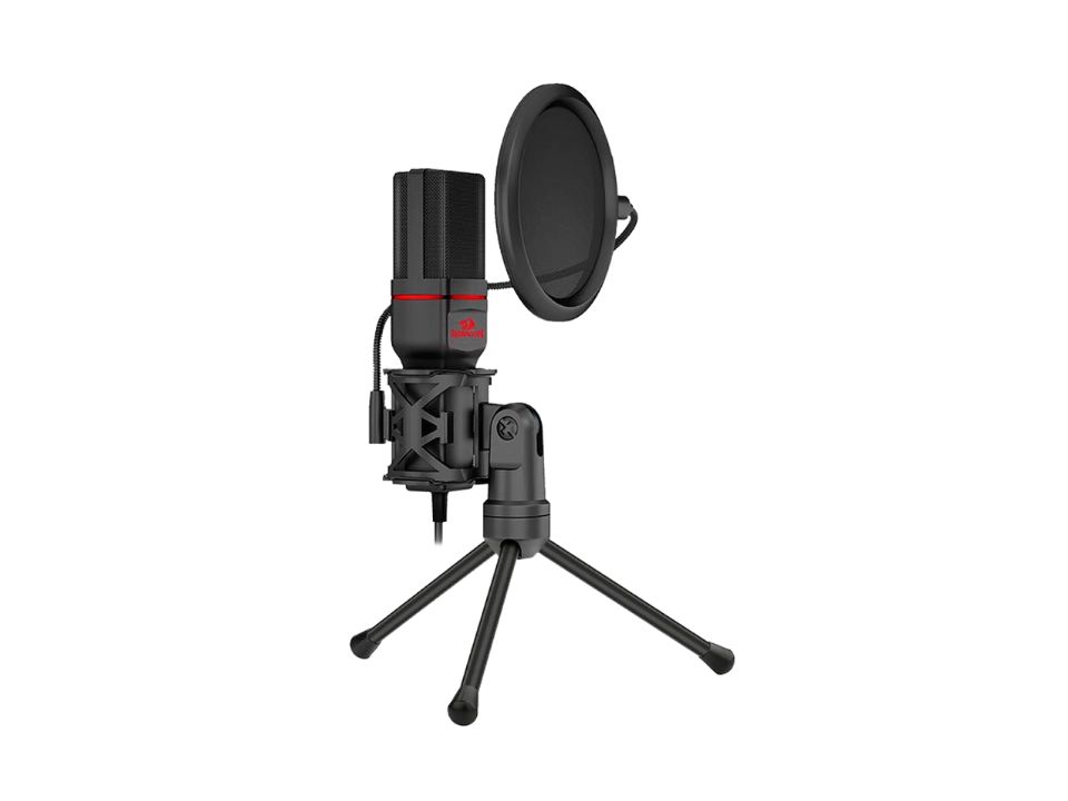Microfone Gamer REDRAGON Seyfert [GM100] Preto c/ Tripé (Plug P2)