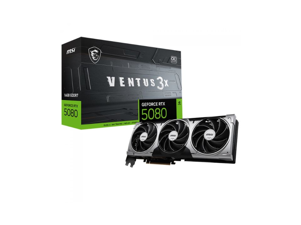 VGA PCI-e GeForce RTX5080 MSI Ventus 3X OC 16GB DDR7 256 bits [912-V531-262] (HDMI/3xDP)
