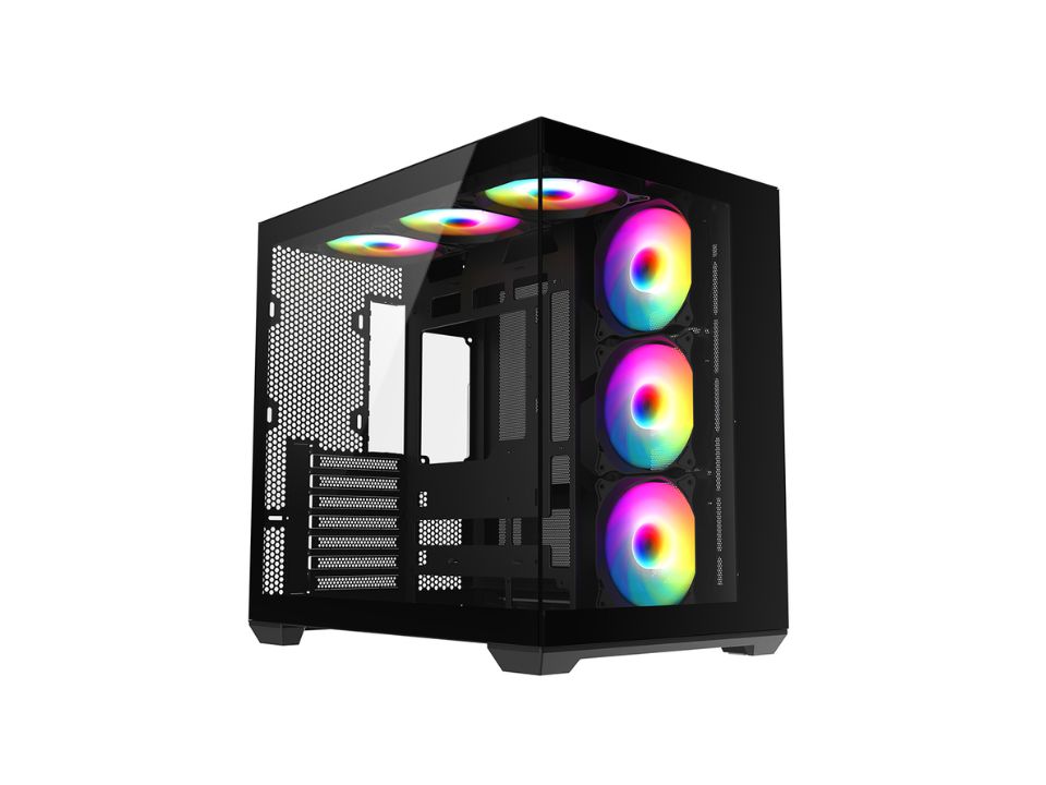 Gabinete ATX LIKETEC Atlas Dark Pro Cube [LC-CB3X3-ATLAS-2115] - SEM FONTE (1U2/1U3/HDAP3/VT/FL/6F)