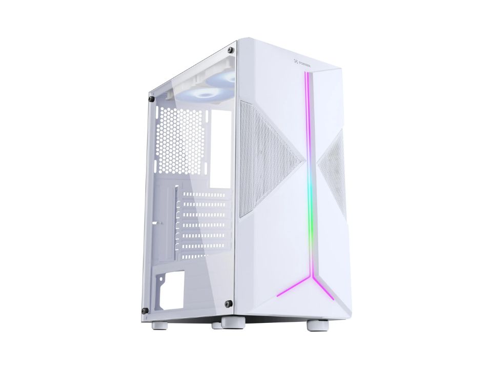 Gabinete ATX FORTREK Holt White [80524] - SEM FONTE (2U2/1U3/HDA/TA/FI/0F)