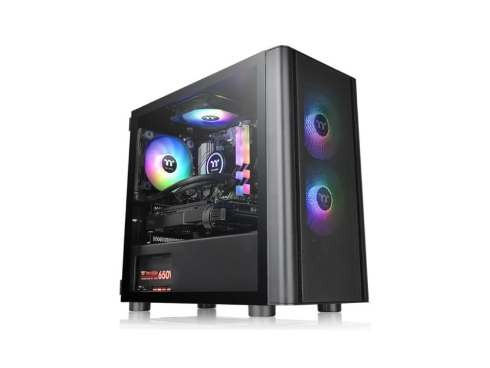 Gabinete Micro ATX THERMALTAKE V150 TG ARGB Breeze [CA-1R1-00S1WN-02] - SEM FONTE (2U2/1U3/HDA/VT/FI/3F)