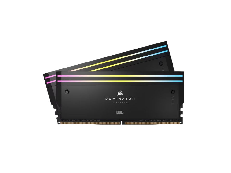 Kit Memória 2x48GB DDR5 6400MHz/1.40V (PC5-51200) CORSAIR Dominator Titanium RGB [CMP96GX5M2B6400C32]