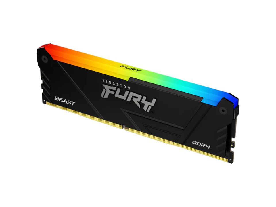 Memória 16GB DDR4 3200MHz/1.35V (PC4-25600) KINGSTON Fury Beast RGB [KF432C16BB2A/16]