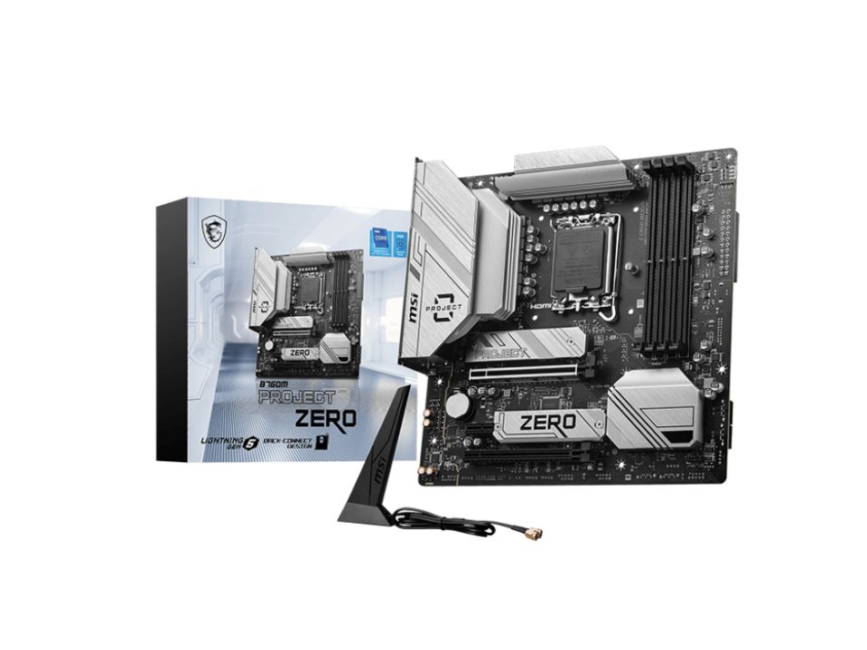 MB MSI B760M PROJECT ZERO p/ Intel LGA1700 4xDDR5/2xPCI-e/4xSATA/2xM.2