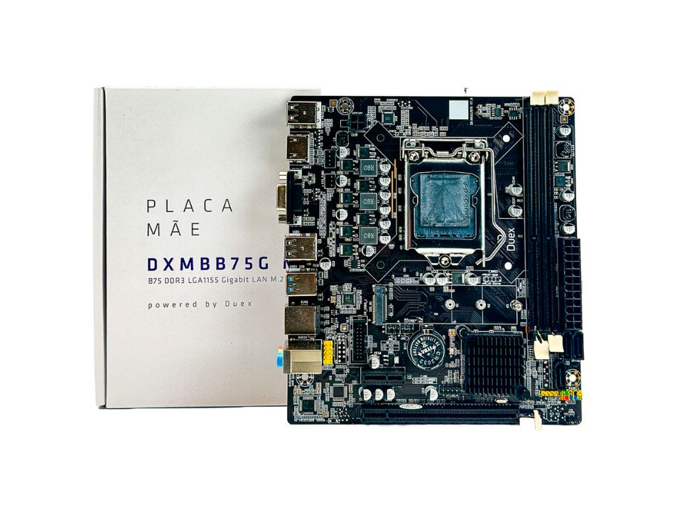 MB DUEX DXMBB75G p/ Intel 2ª/3ª Geração (LGA1155) 2xDDR3/1xPCI-e/3xSATA/1xM.2