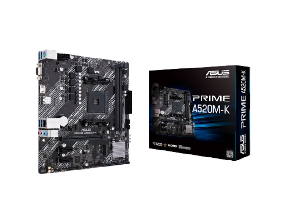 MB ASUS PRIME A520M-K p/ AMD AM4 2xDDR4/1xPCI-e/4xSATA/1xM.2