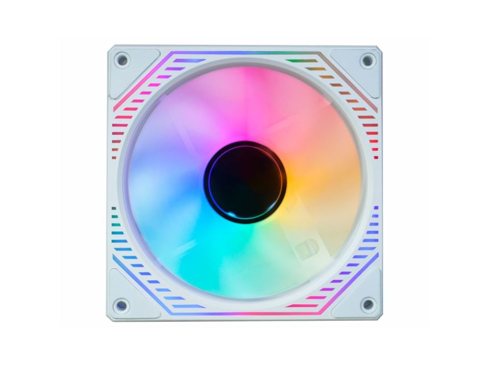 Fan/Exaustor Colorido p/ Gabinete 12 x 12 cm GAMING MASTER Infinite White [AA-XWF1] (Conector p/ Fonte)