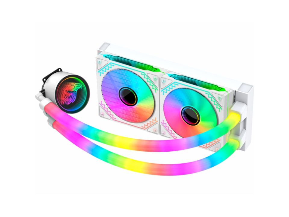 Water Cooler p/ Intel/AMD GAMING MASTER WACD ARGB 240mm Branco [WACDF123ABDABOX] (240W TDP) (115X/1200/1700/20XX/AM4/AM5)
