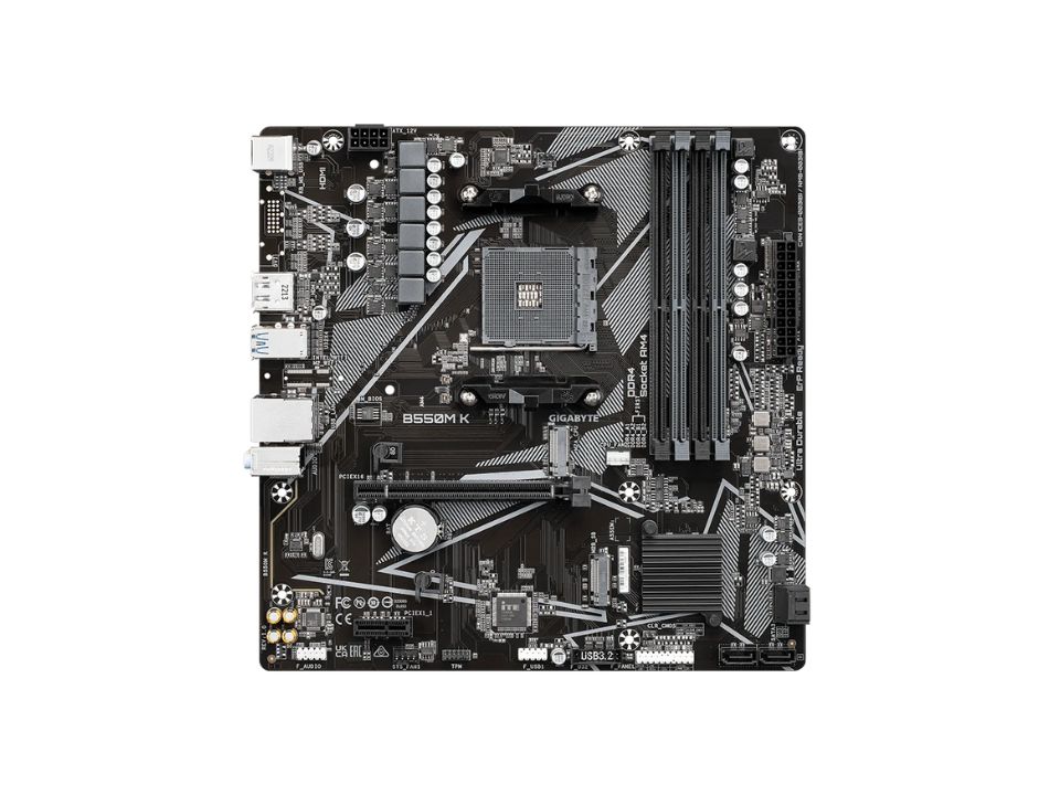 MB GIGABYTE B550M K p/ AMD AM4 4xDDR4/1xPCI-e/4xSATA/2xM.2