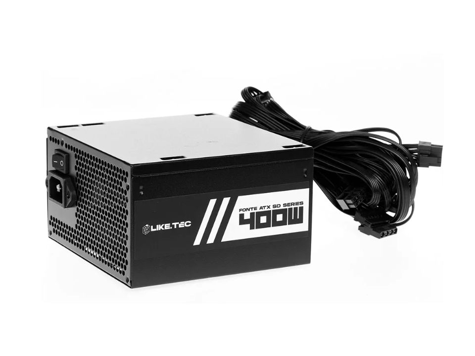 Fonte ATX LIKETEC Steel Diamond 400W [LF-DIAMOND400W-80PB-2132] PFC Ativo / 80 Plus Bronze