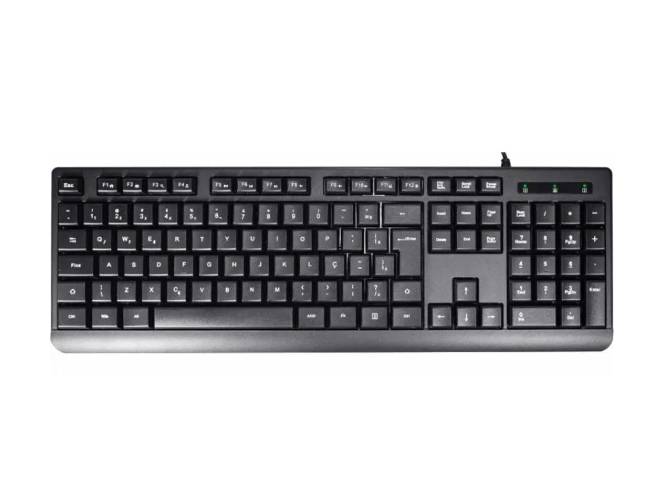 Teclado USB K-MEX KM-D128 Multimídia Preto