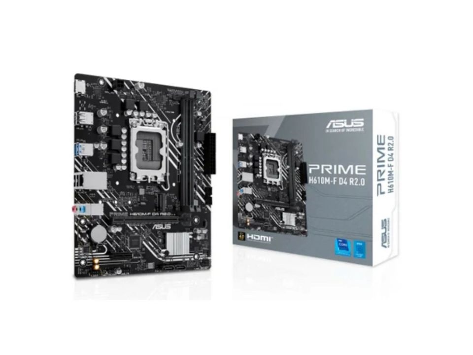 MB ASUS PRIME H610M-F D4 R2.0 p/ Intel LGA1700 2xDDR4/1xPCI-e/2xSATA/1xM.2 NVMe