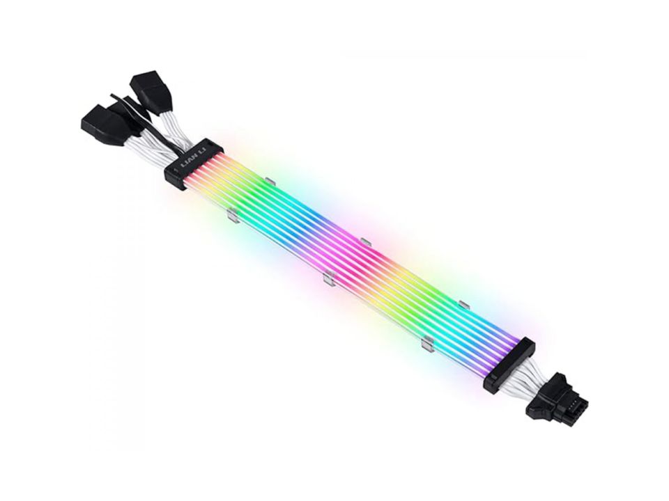 Cabo Extensor LIAN LI Strimer Plus V2 168-8 ARGB [PW168-8PV2 BLACK] (3x8PIN x 12VHPWR / 600W / 335 mm)