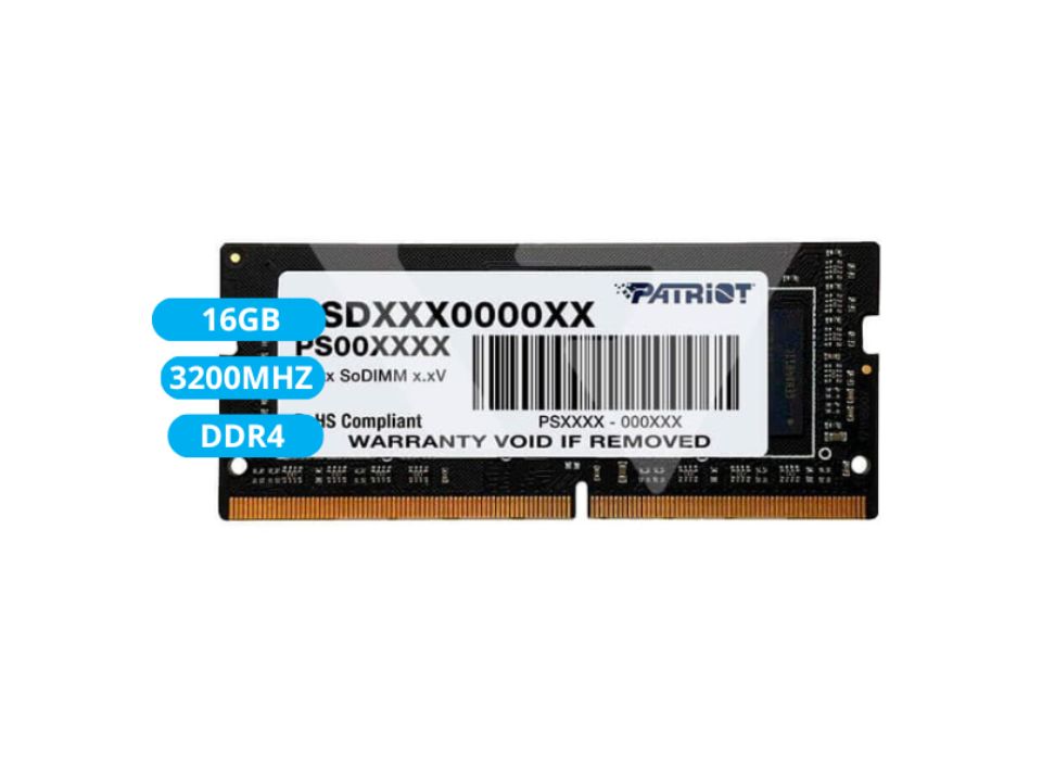 Memória NOTEBOOK 16GB DDR4 3200MHz/1.2V (PC4-25600) PATRIOT Signature Line [PSD416G32002S]