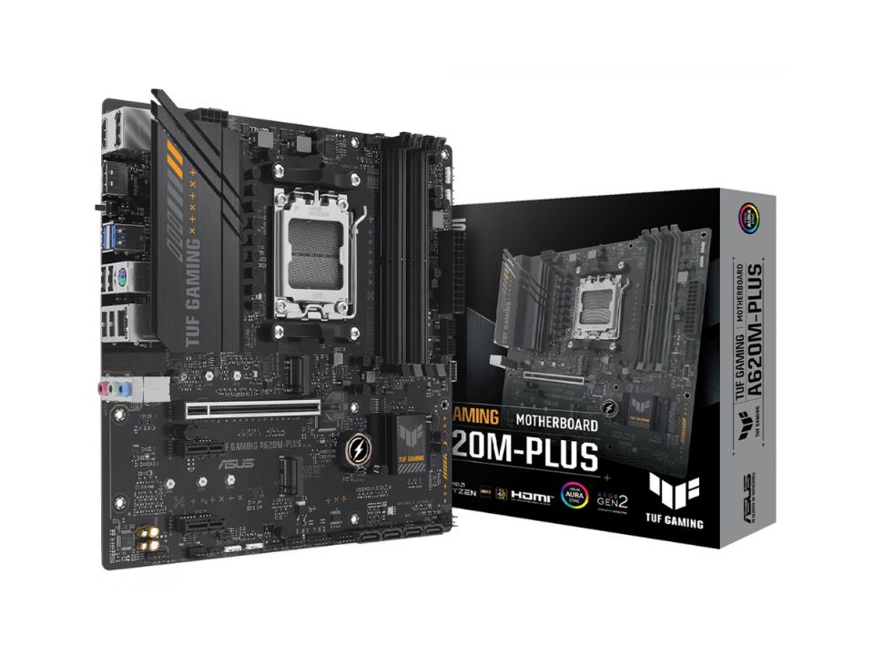 MB ASUS TUF GAMING A620M-PLUS p/ AMD AM5 4xDDR5/1xPCI-e/4xSATA/2xM.2