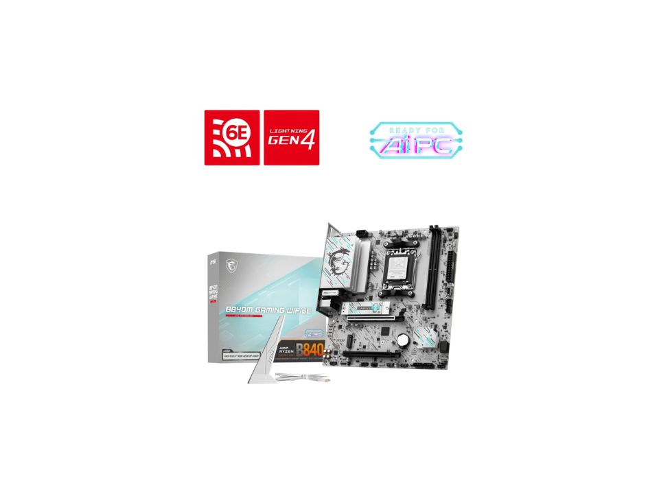 MB MSI B840M GAMING WIFI6E p/ AMD AM5 2xDDR5/2xPCI-e/4xSATA/2xM.2