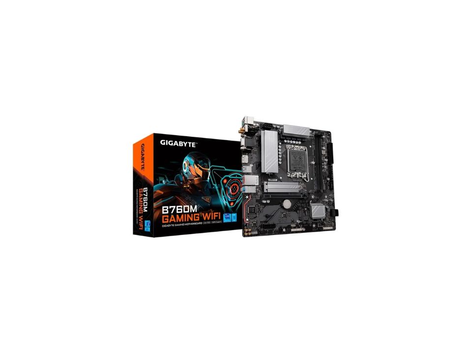MB GIGABYTE B760M GAMING WIFI p/ Intel LGA1700 2xDDR5/1xPCI-e/4xSATA/2xM.2
