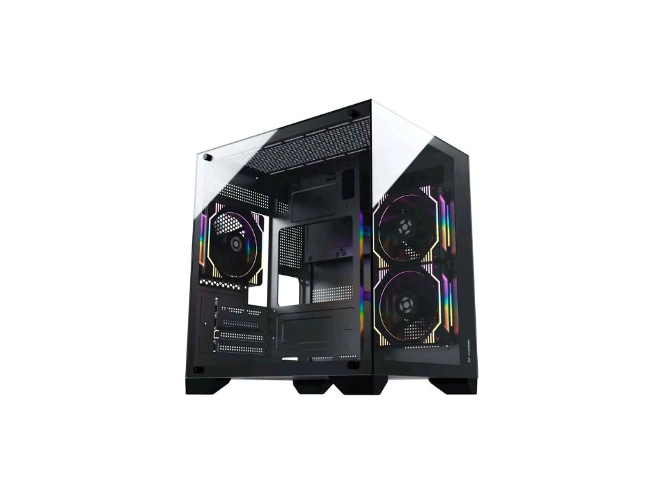 Gabinete Micro ATX FORTREK Clarity Black - SEM FONTE (2U2/1U3/HDA/VT/FL/1F)