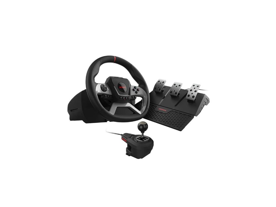 Volante Gamer c/ Pedal e Câmbio PCYES W270 Preto p/ PC/PS4/XBOX One