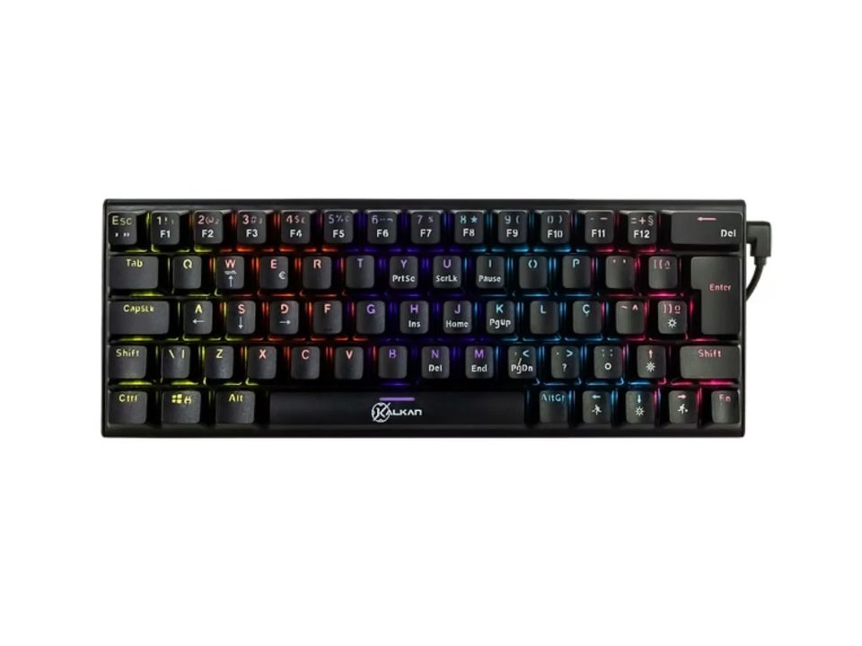 Teclado Gamer Mecânico USB KALKAN Loki 60% [KLK00015] (Backlight Colorido / Switch Marrom)