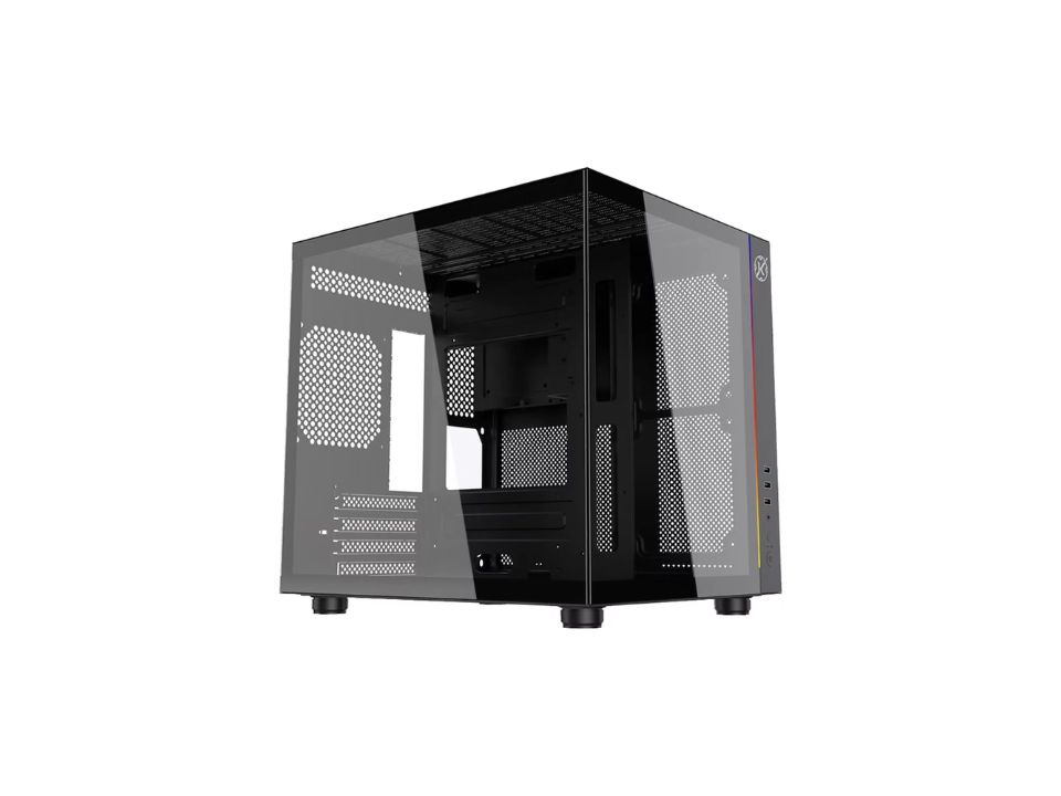 Gabinete Micro ATX KALKAN Midgard Black RGB [KLK00055] - SEM FONTE (2U2/1U3/HDAP3/VT/FL/0F)