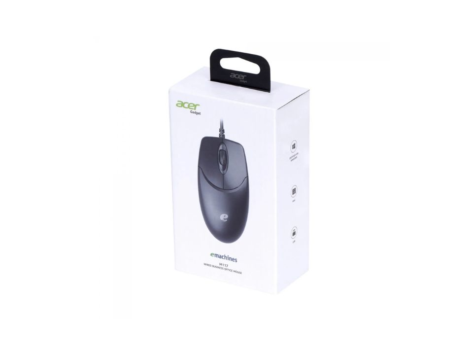 Mouse USB Óptico ACER eMachines M117 Black [M117 BK] (1000 DPI)