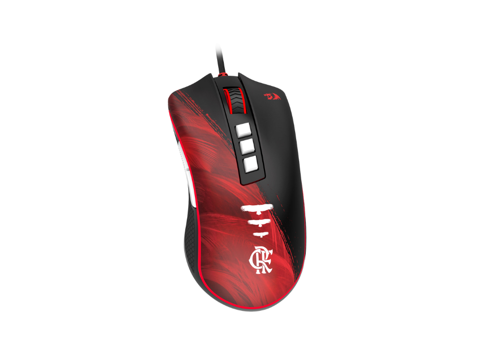 Mouse Gamer USB Óptico REDRAGON x FLAMENGO Atack [FL711] (12400 DPI) Preto/Vermelho