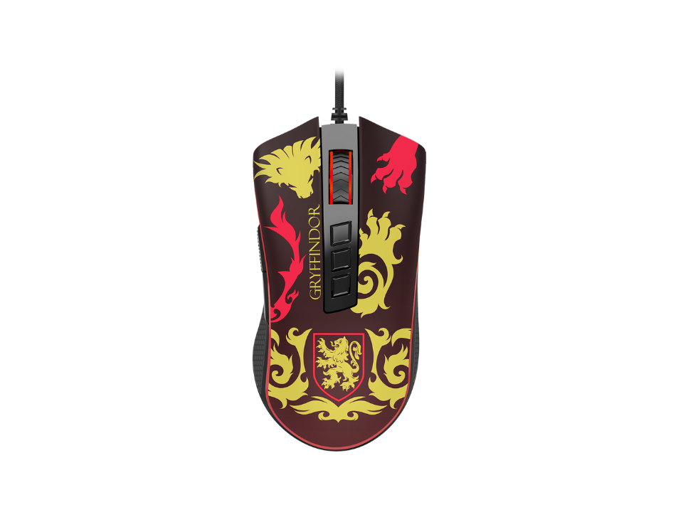 Mouse Gamer USB Óptico REDRAGON x HARRY POTTER Gryffindor [HP-711G] (12400 DPI) Preto