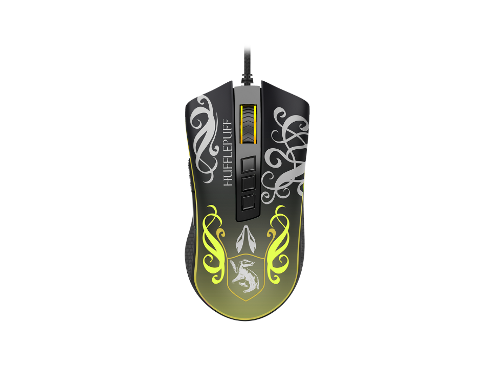 Mouse Gamer USB Óptico REDRAGON x HARRY POTTER Hufflepuff [HP-711H] (12400 DPI) Preto