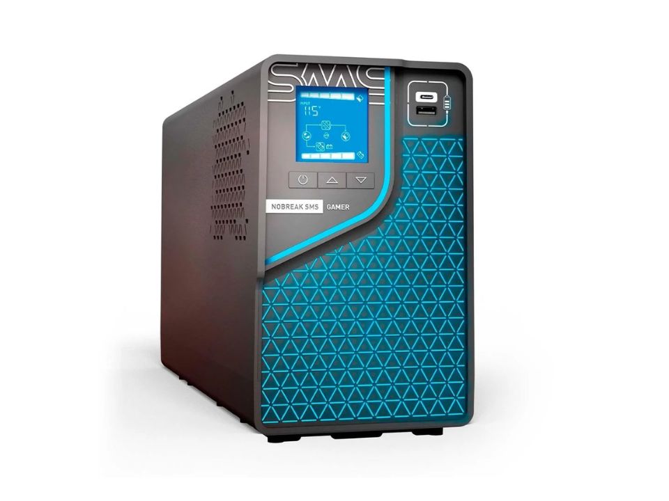 No-Break SMS Gamer 1500VA (1050W) Preto (E:Bi-Aut / S:Bi-Manual / T:8 / Ent.Bat.Ext.) No-Break SMS Gamer 1500VA (1050W) Preto (E:Bi-Aut / S:Bi-Manual / T:8 / Ent.Bat.Ext.)