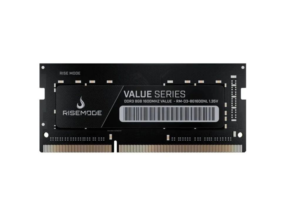 Memória NOTEBOOK 8GB DDR3L 1600MHz/1.35V (PC3L-12800) RISE MODE [RM-D3-8G-1600NL] (LOW VOLTAGE)
